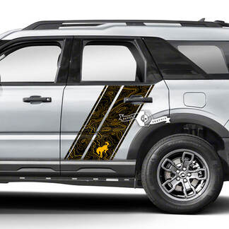 2x adesivi per decalcomanie con logo parafango posteriore per mappa topografica laterale Ford Bronco 2 colori

