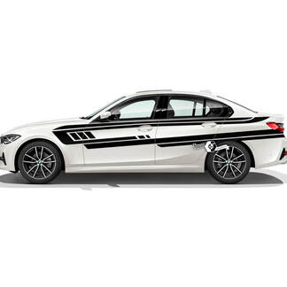 Coppia BMW Hood Doors Side Stripes Rally Motorsport Geometry Vinile adesivo F30 G20
