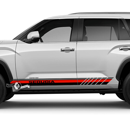 Coppia adesivi in ​​vinile per porte Toyota Sequoia, pannello a bilanciere, linee a strisce, per Toyota Sequoia 2 colori
