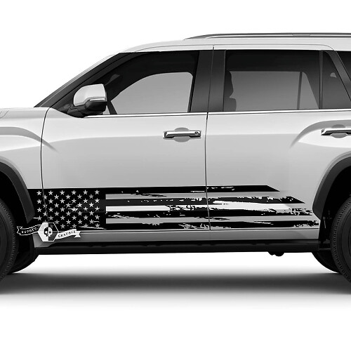 Coppia Toyota Sequoia porte pannello basculante striscia bandiera USA vernice abbagliante distrutta Off Road adesivi in ​​vinile decalcomania adatta Toyota Sequoia
