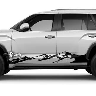 Coppia adesivi in ​​vinile per porte Toyota Sequoia, pannello basculante, strisce Off Road, montagne, adatto per Toyota Sequoia
