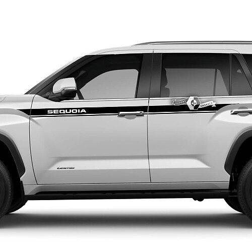 Coppia adesivi in ​​vinile con logo Toyota Sequoia Doors Up Stripe per Toyota Sequoia
