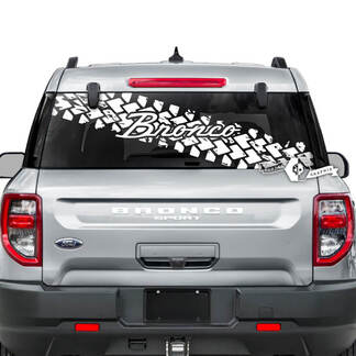 Decalcomanie grafiche a strisce distrutte con bandiera USA per lunotto posteriore Ford Bronco
