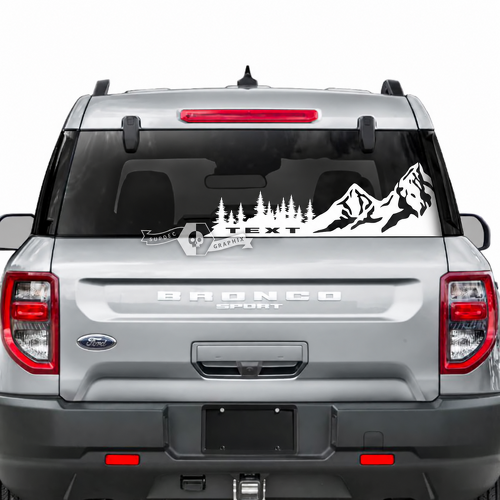 Musclecar horse lunotto posteriore Forest Mountain Stripes grafica adesivi decalcomanie
