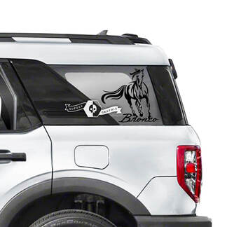 Coppia decalcomanie grafiche in vinile con logo per finestrino laterale Ford Bronco
