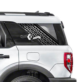 Coppia decalcomanie grafiche in vinile per tracce di pneumatici per finestrini laterali Ford Bronco
