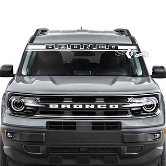 Decalcomanie grafiche a strisce con logo anteriore per parabrezza Ford Bronco
