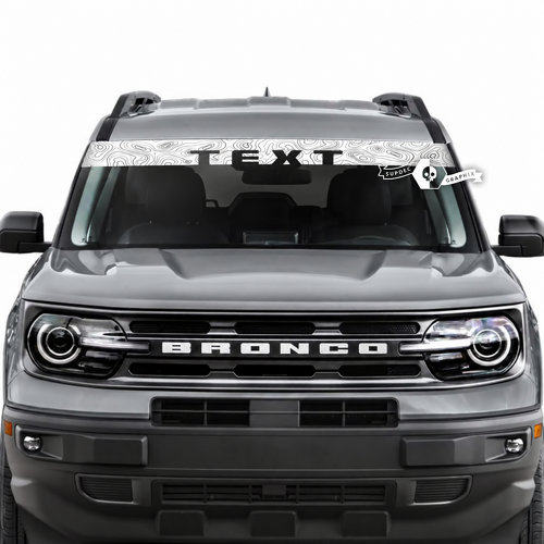 Musclecar horse finestrino parabrezza anteriore mappa topografica logo strisce grafiche adesivi decalcomanie
