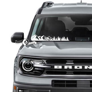 Ford Bronco Finestra Parabrezza Foresta Logo Strisce Grafica Decalcomanie
