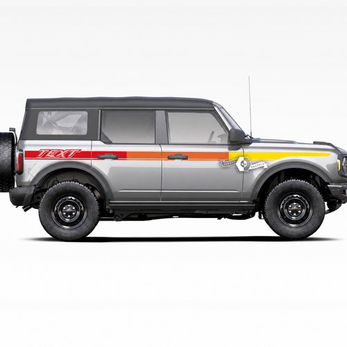 Testo Personalizzato Strisce Retro Sunset Old School per Portiera per Musclecar horse
