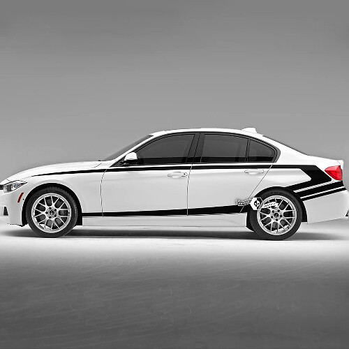 Coppia BMW Doors Up Side Stripes Rally Motorsport Trim Vinile Adesivo F30 G20
