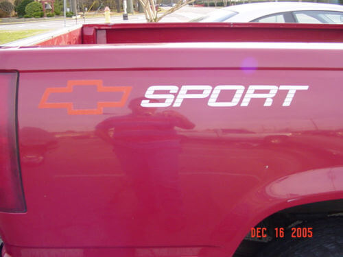Adesivi in vinile coppia per fiancate letto camion Sport con logo Chevrolet per auto Chevy