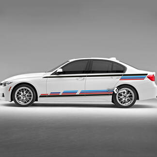 Coppia BMW Doors Up Side Stripes Rally Motorsport Trim Vinile Adesivo F30 G20 M Colori
