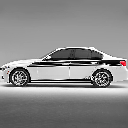 Coppia porte BMW Linee laterali Strisce Rally Motorsport Trim Vinile Adesivo F30 G20
