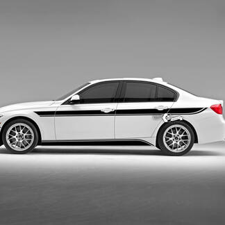Coppia BMW Doors Up Stripes Side Rally Motorsport Trim e pannello basculante adesivo in vinile F30 G20

