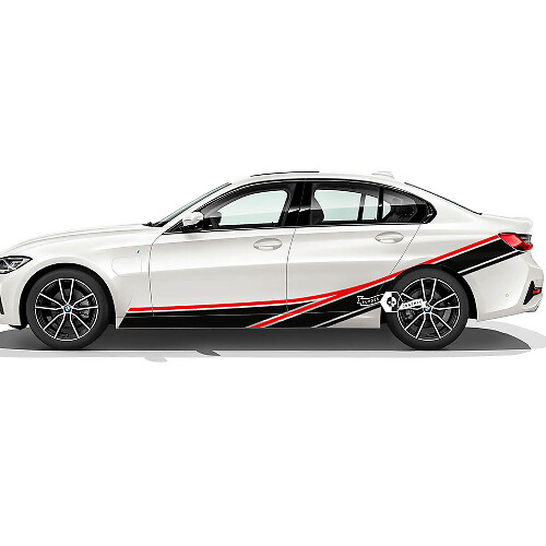 Coppia BMW Doors Up Side Stripes Rally Motorsport Trim Vinile adesivo F30 G20 2 colori
