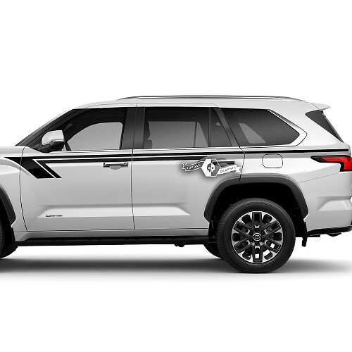 Coppia Toyota Sequoia porte parafango posteriore striscia grafica finiture adesivi in ​​vinile decalcomania adatta Toyota Sequoia
