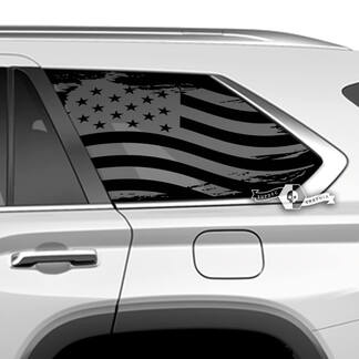 Coppia adesivi in ​​vinile distrutti con bandiera USA per finestrino posteriore Toyota Sequoia adatti per Toyota Sequoia
