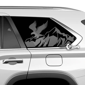Coppia adesivi in ​​vinile per finestrino posteriore Toyota Sequoia Bald Eagle Mountains adatti per Toyota Sequoia
