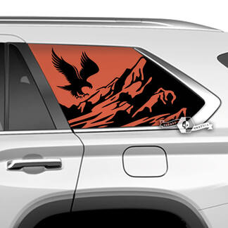 Coppia Toyota Sequoia porta finestrino laterale Bald Eagle Mountains adesivi decalcomania in vinile adatta Toyota Sequoia 2 colori
