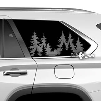Coppia adesivi per decalcomanie in vinile per porte Toyota Sequoia, finestrini laterali, foresta, alberi di sequoia, adatti per Toyota Sequoia
