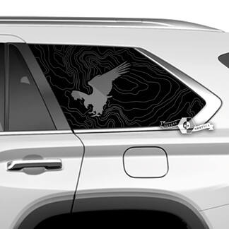 Coppia Toyota Sequoia porta finestra laterale mappa topografica Topo adesivi in ​​vinile decalcomania adatta Toyota Sequoia

