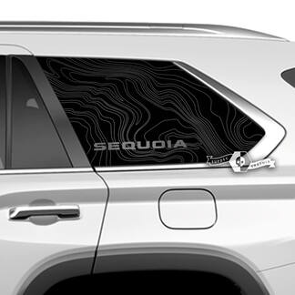 Coppia Toyota Sequoia porta finestra laterale mappa topografica logo adesivi in ​​vinile decalcomania adatta Toyota Sequoia
