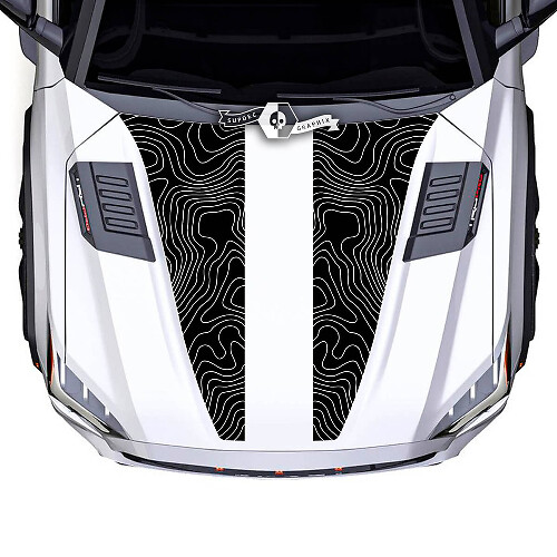 Decalcomania adesiva in vinile con mappa topografica per cofano Toyota Sequoia adatta per Toyota Sequoia
