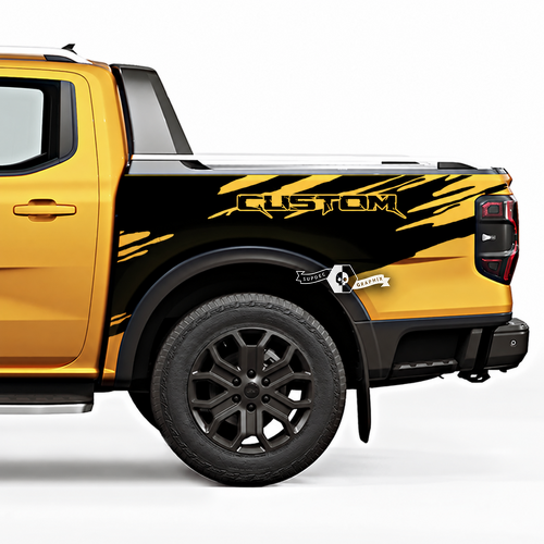 CUSTOM Distressed Bedside Wrap Pair Fianco del cassone Adesivo in vinile per Ford Ranger