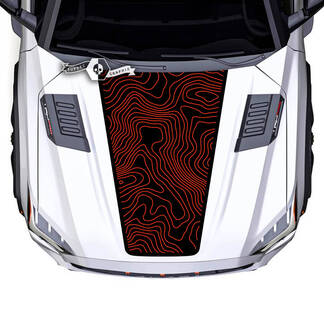 Decalcomania adesiva in vinile con mappa topografica per cofano Toyota Sequoia adatta per Toyota Sequoia 2 colori

