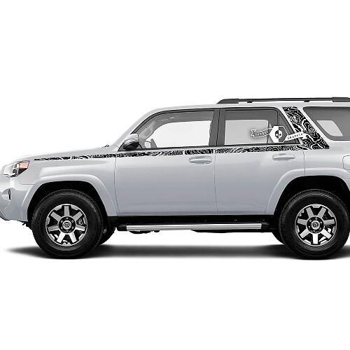 Adesivo Laterale in Vinile con Linee Stilizzate Topografiche per Toyota 4Runner Gen 5