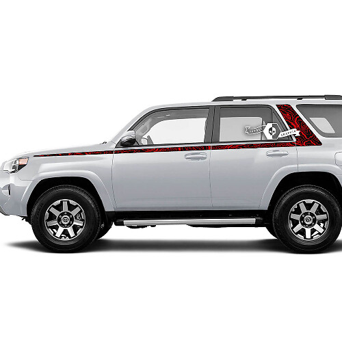 Adesivo Vinile Laterale a Strisce Stile Topografico per Toyota 4Runner Gen 5