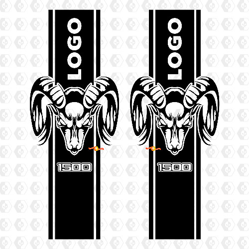 Kit adesivo in vinile a striscia laterale stile Hemi personalizzato per Dodge Ram 1500