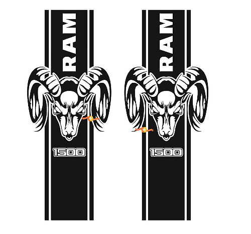 Kit adesivi in vinile a striscia laterale stile Hemi per Dodge Ram 1500