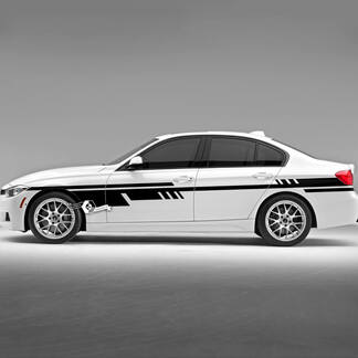 Coppia porte BMW Linee strisce laterali Rally Motorsport Trim moderno adesivo in vinile F30 G20
