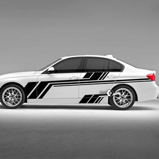 Coppia porte BMW Linee laterali Strisce Rally Motorsport Linee moderne Adesivo decalcomania in vinile F30 G20
