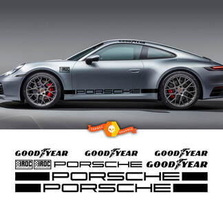 2 Porsche 911 Porsche Carrera IROC GoodYear Racing Pannello bilanciere Strisce laterali Porte Kit Decalcomania
