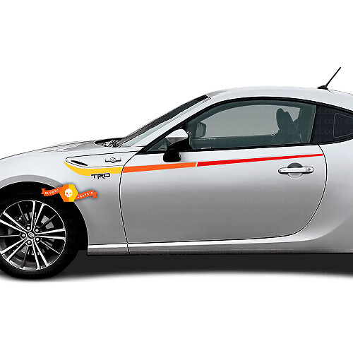 Adesivo Vinilico Strisce Laterali Stile Vintage TRD per Toyota GT86