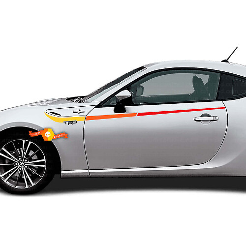 Kit Adesivi in Vinile Striping Laterale Stile Vintage TRD per Toyota GT86