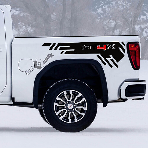 Set di Adesivi Laterali in Vinile AT4X Off-Road per GMC Sierra 1500