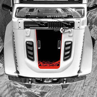 Jeep Wrangler Hood Mountains Vinile adesivo decalcomania cofano 2 colori
