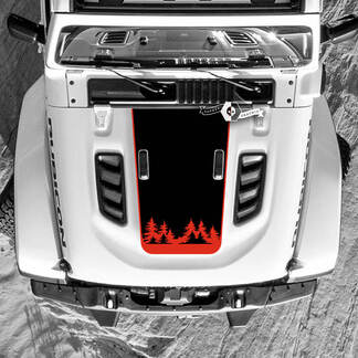 Jeep Wrangler Hood Montagne Foresta Vinile Decalcomania Adesivi Cofano 2 Colori
