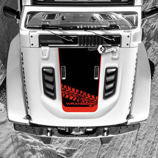 Jeep Wrangler Hood Tire Track Wrap Vinile adesivo decalcomania 2 colori
