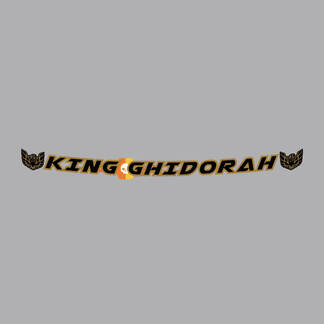 King Ghidorah キングギドラ Kingu Gidora decalcomania per parabrezza in stile Pontiac Firebird
