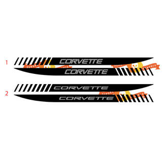 2x adesivi in ​​vinile con strisce per porte laterali Chevrolet Corvette C8 Z06 in 2 colori
