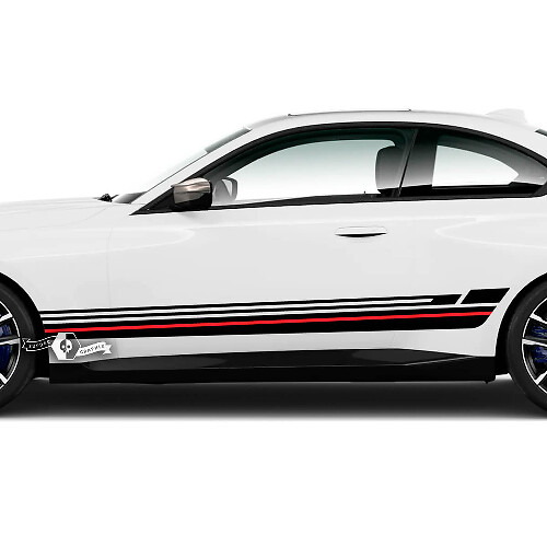 Coppia BMW M2 M240 G42 F22 F87 M Performance Pannello a bilanciere Strisce laterali Linea Porte Stripe M Adesivo in vinile 2 colori
