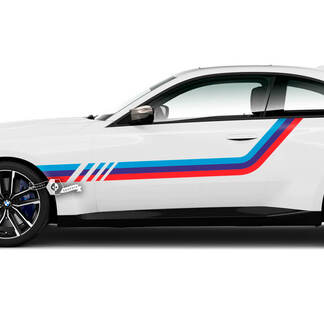 Coppia BMW M2 M240 G42 F22 F87 M Performance Rocker Panel Stripes Porte Fender Side Stripe Adesivo in vinile M Colori
