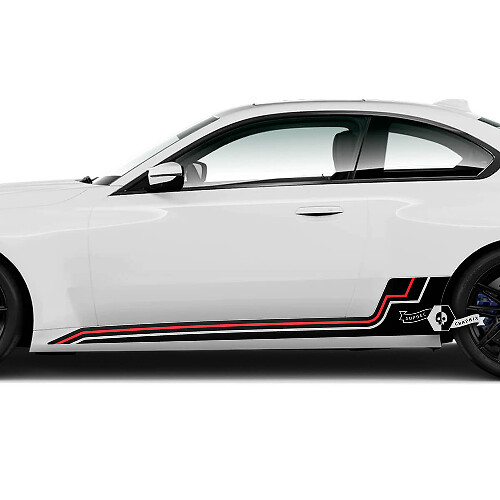 Coppia BMW M2 M240 G42 F22 F87 M Performance Rocker Panel Strisce laterali Ascent Line Porte Stripe M Vinile adesivo 2 colori

