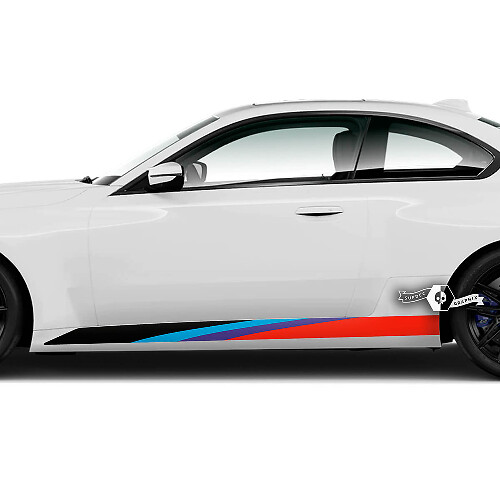 Coppia BMW M2 M240 G42 F22 F87 M Performance Pannello bilanciere Strisce laterali Porte Decalcomania in vinile Adesivo M Style

