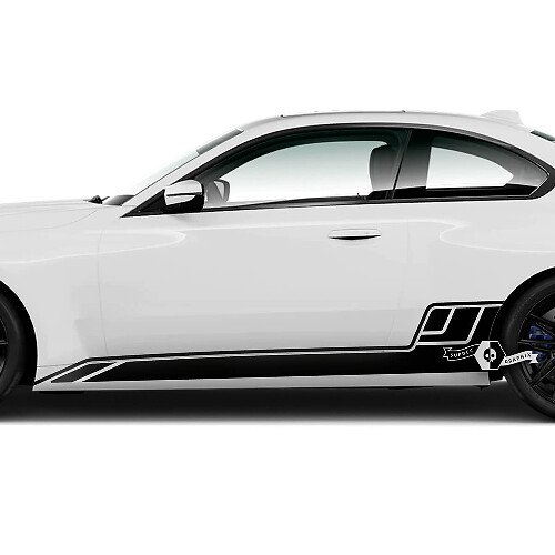 Coppia BMW M2 M240 G42 F22 F87 M Performance Pannello a bilanciere Striscia laterale Porte Striscia Adesivo in vinile
